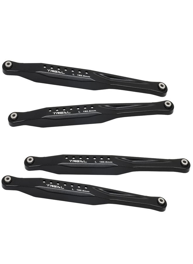 مجموعة وصلات أذرع السحب السفلية من الألومنيوم 7075 من TREAL (4 قطع) لسيارات Losi LMT 2.0، وLMT 4WD ذات المحور الصلب Mega Truck Bog Hog/King Sling (أسود) - Image 2